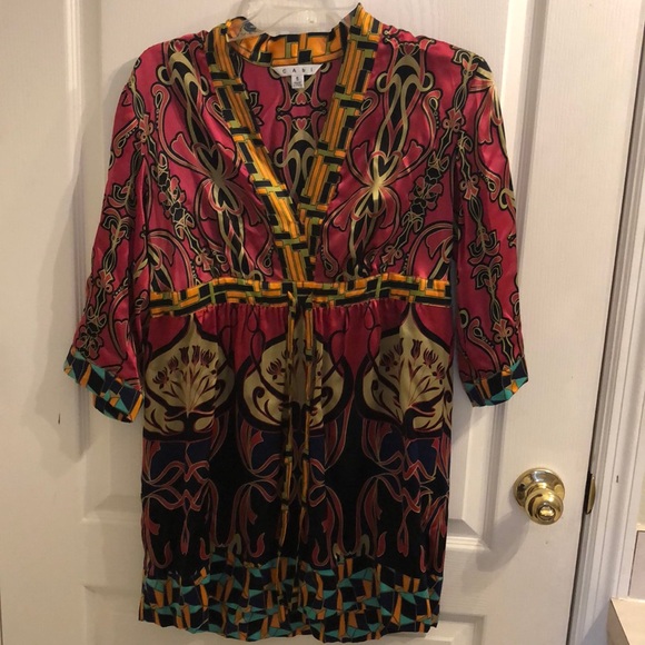 CAbi Bright Print Long-Sleeved Mini Dress - Picture 1 of 3